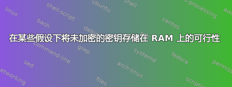 在某些假设下将未加密的密钥存储在 RAM 上的可行性