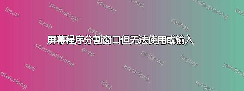 屏幕程序分割窗口但无法使用或输入