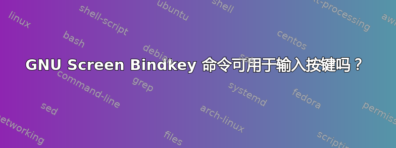 GNU Screen Bindkey 命令可用于输入按键吗？