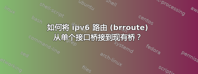 如何将 ipv6 路由 (brroute) 从单个接口桥接到现有桥？