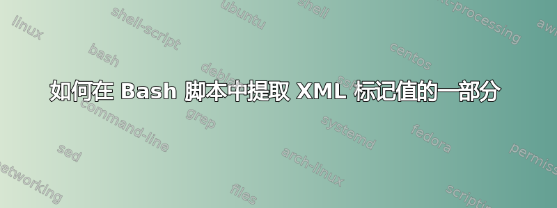 如何在 Bash 脚本中提取 XML 标记值的一部分