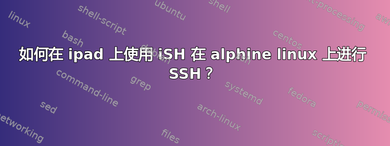 如何在 ipad 上使用 iSH 在 alphine linux 上进行 SSH？