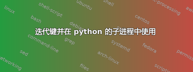 迭代键并在 python 的子进程中使用