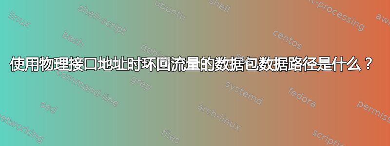 使用物理接口地址时环回流量的数据包数据路径是什么？