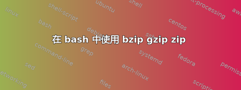 在 bash 中使用 bzip gzip zip