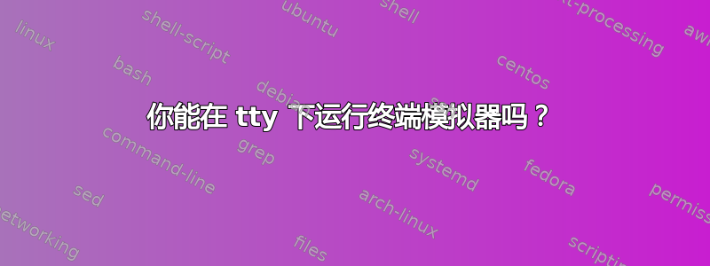 你能在 tty 下运行终端模拟器吗？