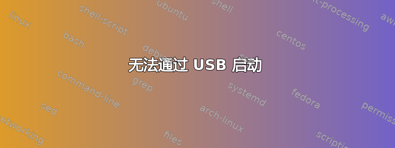 无法通过 USB 启动