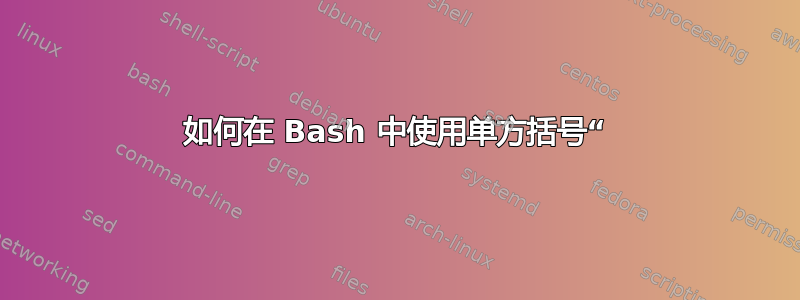 如何在 Bash 中使用单方括号“