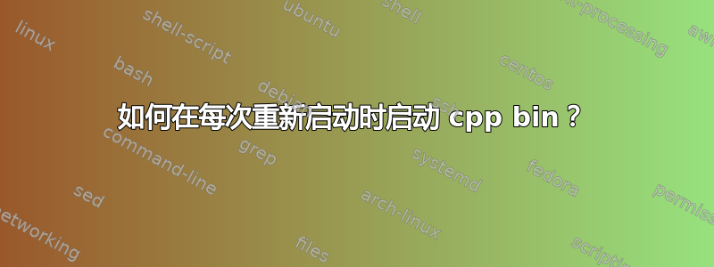 如何在每次重新启动时启动 cpp bin？