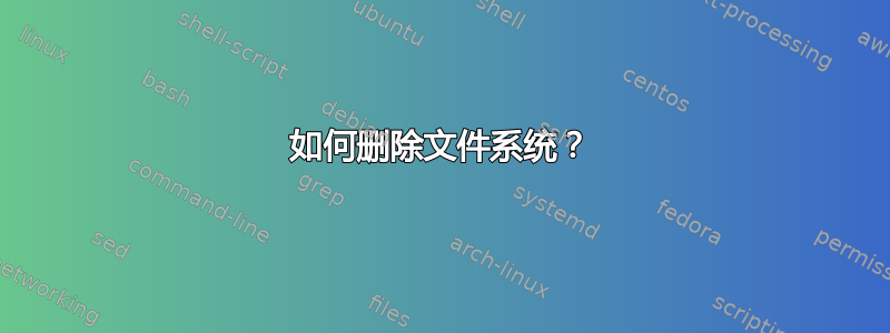 如何删除文件系统？