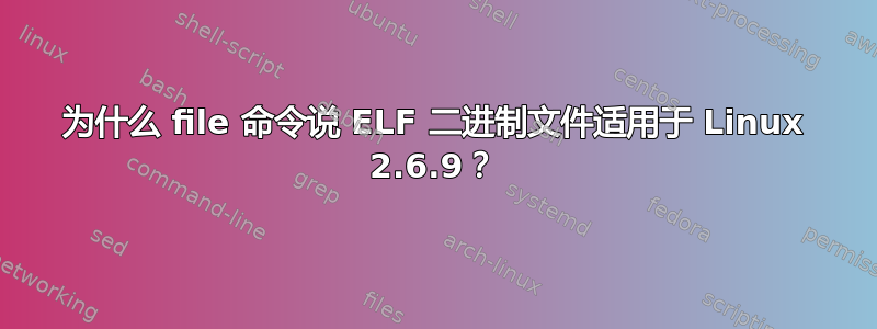 为什么 file 命令说 ELF 二进制文件适用于 Linux 2.6.9？