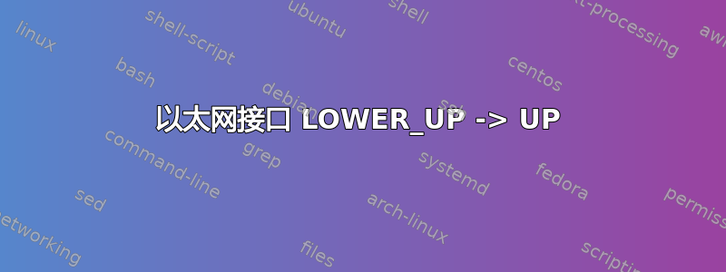 以太网接口 LOWER_UP -> UP