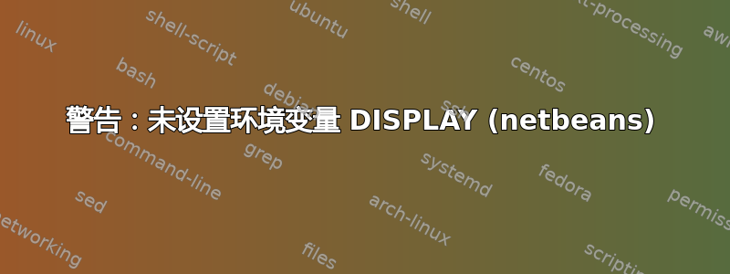 警告：未设置环境变量 DISPLAY (netbeans)