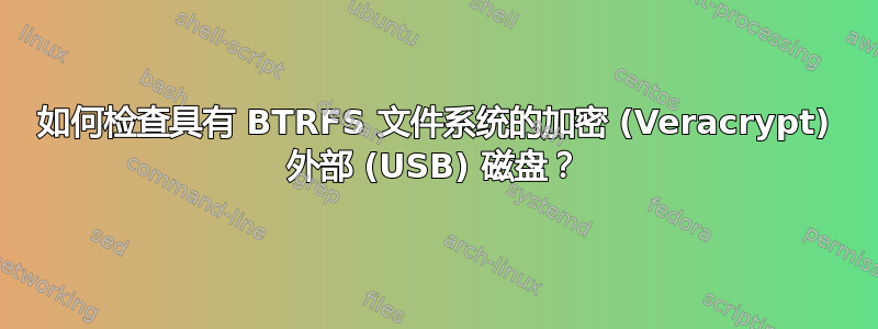 如何检查具有 BTRFS 文件系统的加密 (Veracrypt) 外部 (USB) 磁盘？