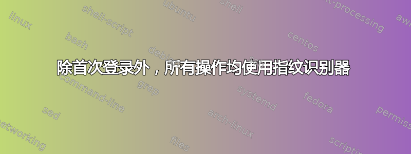 除首次登录外，所有操作均使用指纹识别器