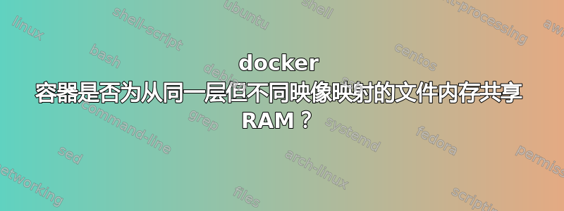 docker 容器是否为从同一层但不同映像映射的文件内存共享 RAM？