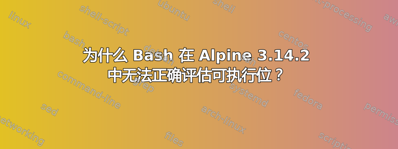 为什么 Bash 在 Alpine 3.14.2 中无法正确评估可执行位？