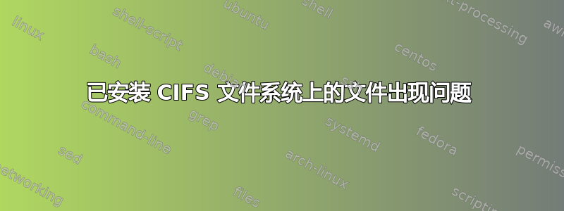 已安装 CIFS 文件系统上的文件出现问题