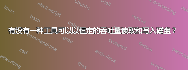 有没有一种工具可以以恒定的吞吐量读取和写入磁盘？