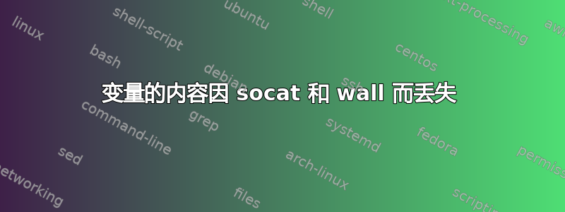 变量的内容因 socat 和 wall 而丢失