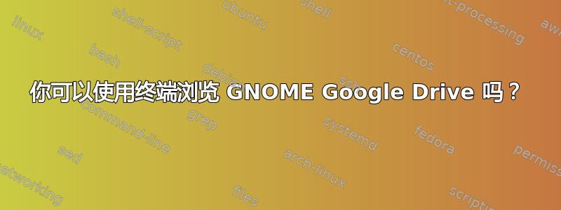 你可以使用终端浏览 GNOME Google Drive 吗？