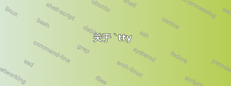 关于 `tty 