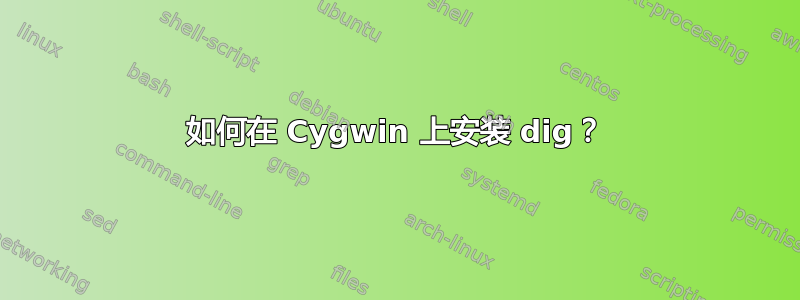 如何在 Cygwin 上安装 dig？