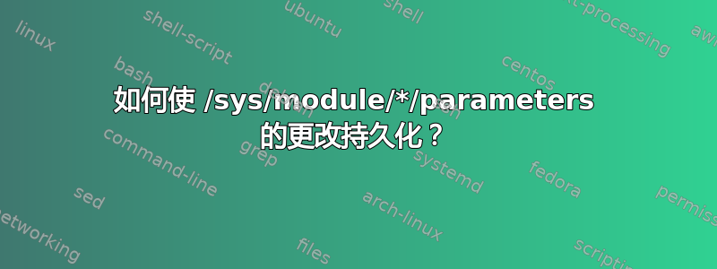 如何使 /sys/module/*/parameters 的更改持久化？