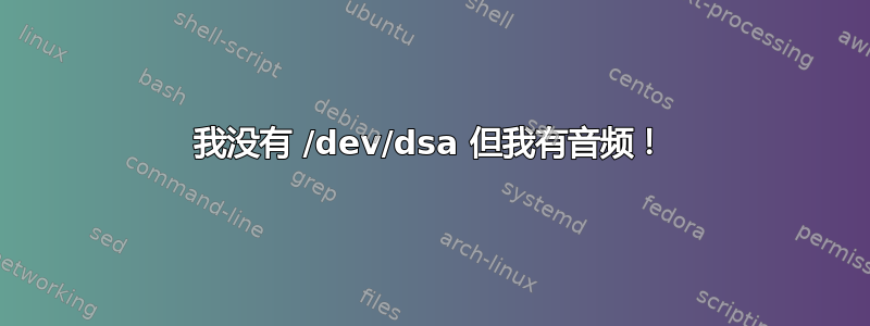 我没有 /dev/dsa 但我有音频！