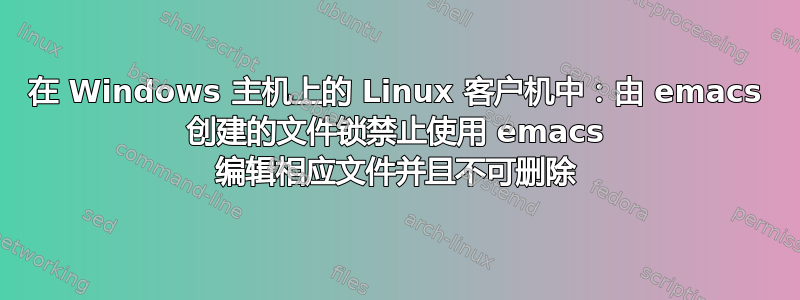 在 Windows 主机上的 Linux 客户机中：由 emacs 创建的文件锁禁止使用 emacs 编辑相应文件并且不可删除