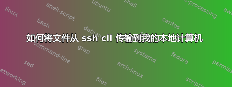 如何将文件从 ssh cli 传输到我的本地计算机