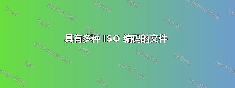 具有多种 ISO 编码的文件