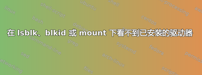 在 lsblk、blkid 或 mount 下看不到已安装的驱动器