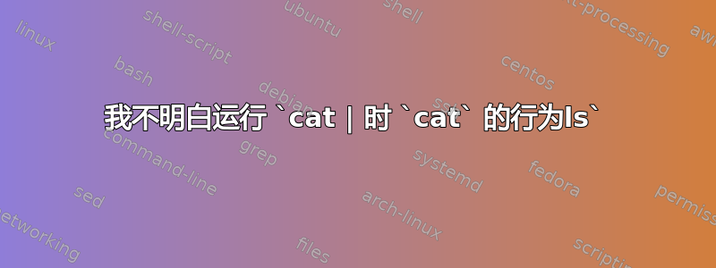 我不明白运行 `cat | 时 `cat` 的行为ls`