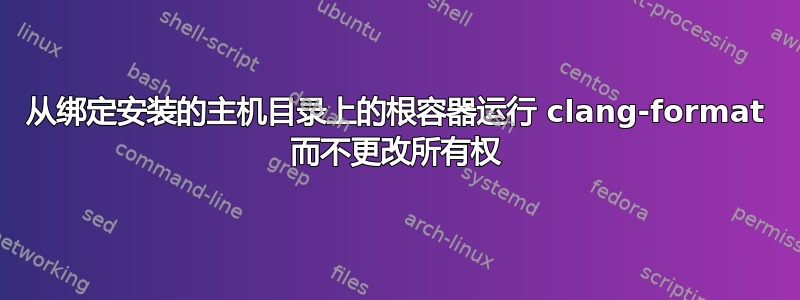 从绑定安装的主机目录上的根容器运行 clang-format 而不更改所有权