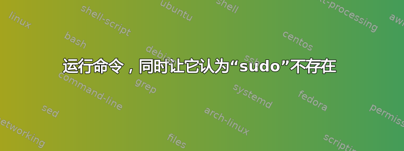 运行命令，同时让它认为“sudo”不存在