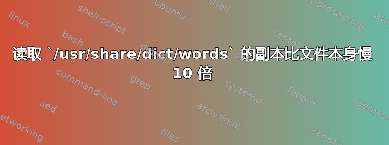 读取 `/usr/share/dict/words` 的副本比文件本身慢 10 倍