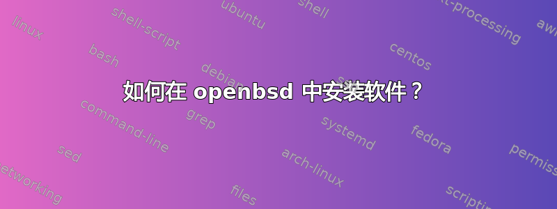 如何在 openbsd 中安装软件？