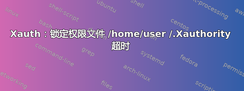 Xauth：锁定权限文件 /home/user /.Xauthority 超时