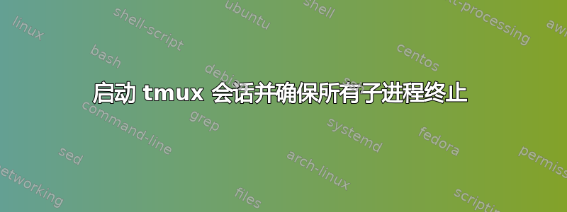 启动 tmux 会话并确保所有子进程终止