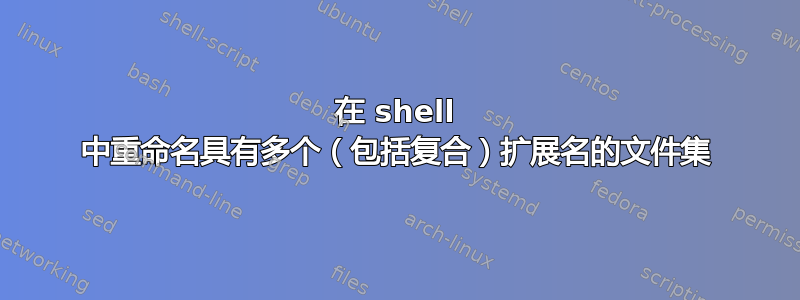 在 shell 中重命名具有多个（包括复合）扩展名的文件集