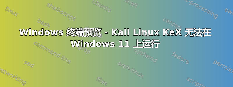 Windows 终端预览 - Kali Linux KeX 无法在 Windows 11 上运行