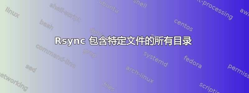 Rsync 包含特定文件的所有目录