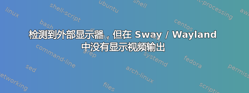 检测到外部显示器，但在 Sway / Wayland 中没有显示视频输出