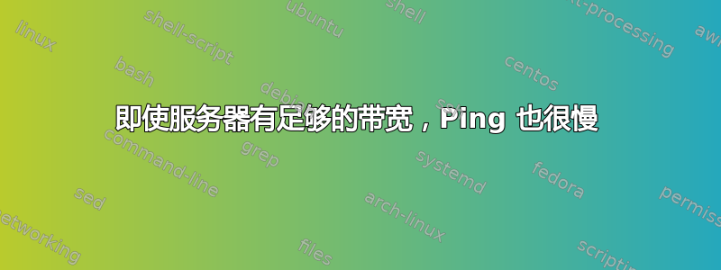 即使服务器有足够的带宽，Ping 也很慢