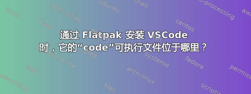 通过 Flatpak 安装 VSCode 时，它​​的“code”可执行文件位于哪里？