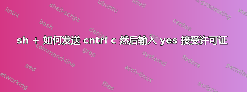 sh + 如何发送 cntrl c 然后输入 yes 接受许可证