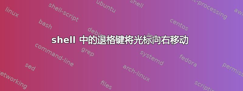 shell 中的退格键将光标向右移动