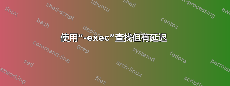 使用“-exec”查找但有延迟