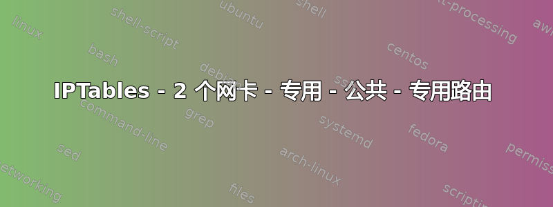 IPTables - 2 个网卡 - 专用 - 公共 - 专用路由